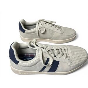 Low Top Sneakers Perforated Stripe Navy Ben Sherman Casual Lace Up Men 11